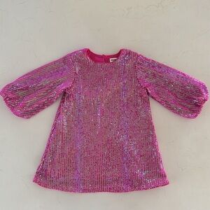 Show Me Your Mumu Kids Once Upon A Time Dress Pink Disco Sequins. EUC. Size 3T